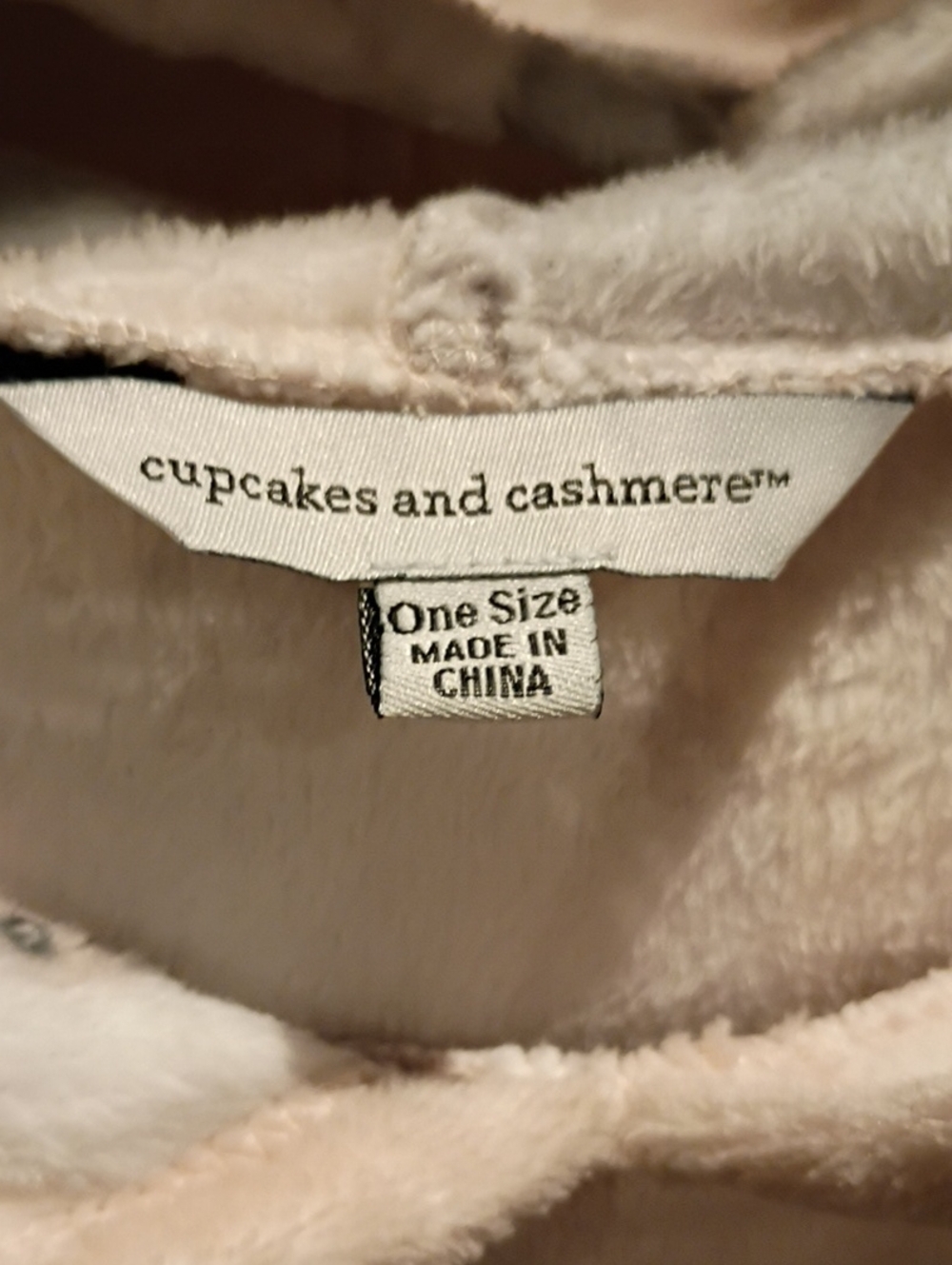 cupcakes & cashmere Plush Cream Snuggie with Kangaroo Pocket